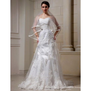 WD029 Hotsale A-line Bride Dress Formal occassion Design Strapless A-line Elegant Beach wedding dress bridal gown lace